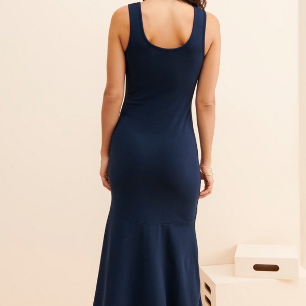 Anthropology Sundry Women's Navy Twist Front Maxi Dress 3(Large) - Picture 2 of 7